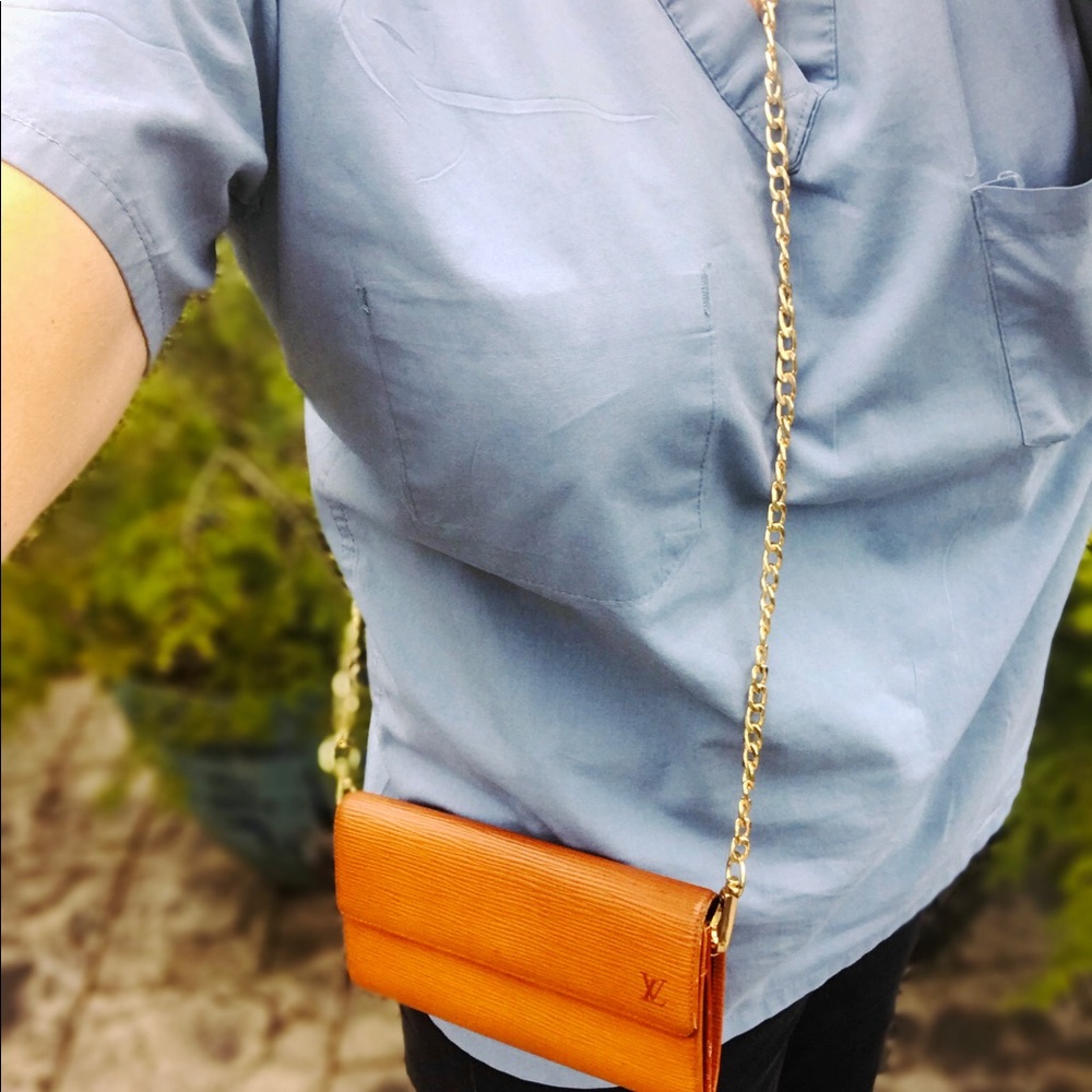 ✨Louis Vuitton Epi leather Preloved Wallet converted to a Wallet on a Chain